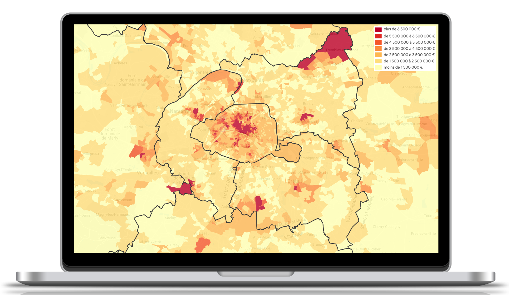 Aperçu cartographique des données